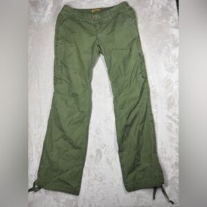Freshjive Women’s Green Cargo Style Embroidered Skater Cotton Pants Size Medium